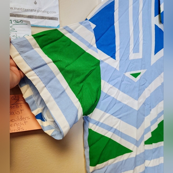 Talulah Oversized Multicolor Geometric Short Sleeve Button Down Shirt Size S - Picture 6 of 13